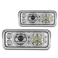 LED Halo Ring DRL Projector Chrome Headlights for Western Star Kenworth (1981–2019)