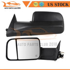 Set of 2 Power Heated Black Tow Mirrors for Ram 1500 1994–2001, 2500 1994–2002, 3500 1994–2002