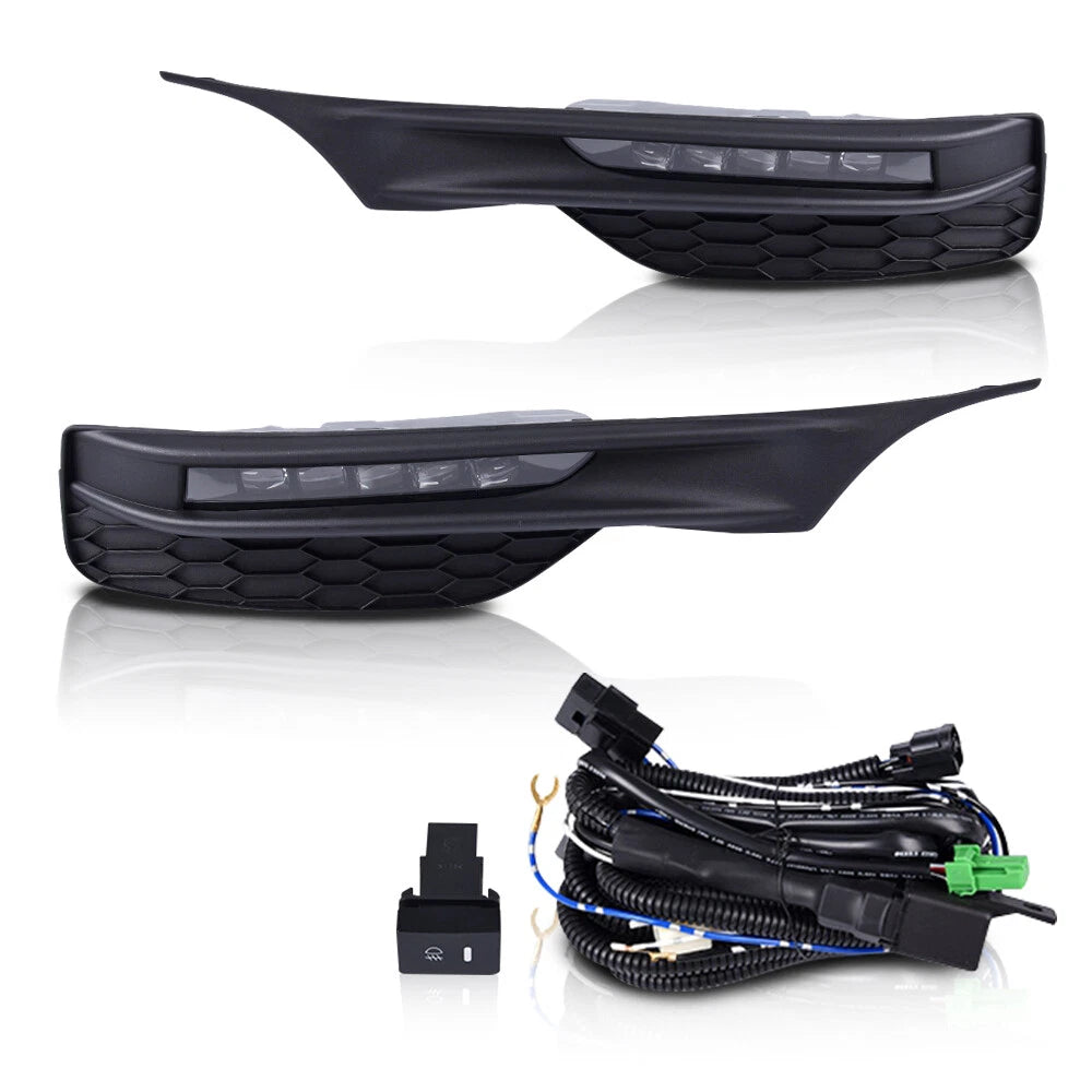 LED Fog Light Lamps with Bezels and Switch for Honda Accord Sedan (2016–2017)