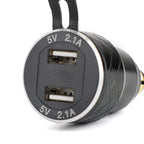Dual USB Charger DIN Socket Voltmeter for BMW Motorcycle (EU Plug)