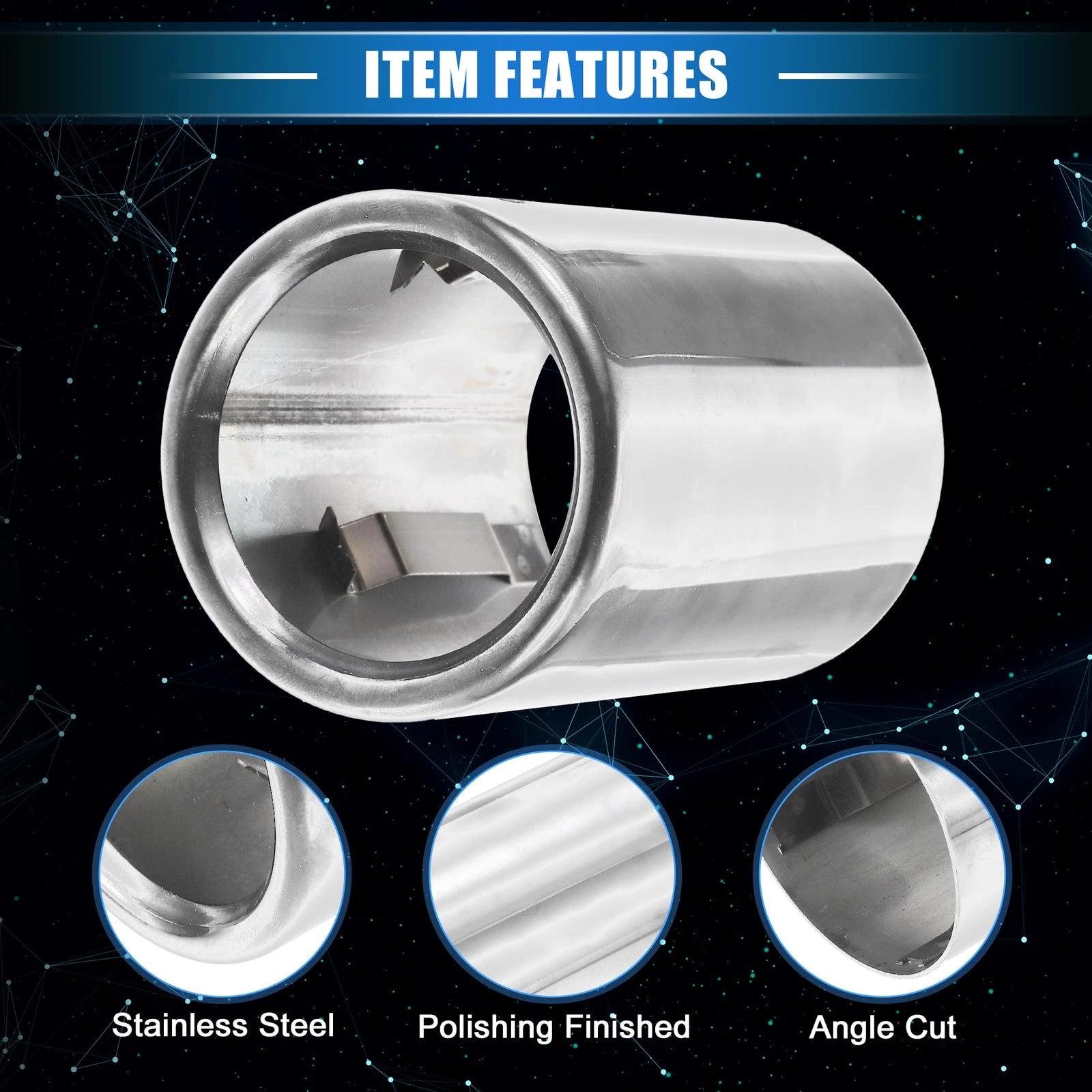 2 Pcs Exhaust Tip Tail Pipe for BMW 328i 325i E90 (2007–2010) Silver Tone