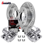 Set of 2 Rear Disc Brake Rotors & Pads + Calipers for Hyundai Elantra (2011–2016)