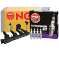 Set of 4 NGK COP Ignition Coils & Ruthenium HX Spark Plugs for Chevy Pontiac