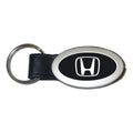 H on Black Leather Oval Keychain - Officially Licensed for Honda