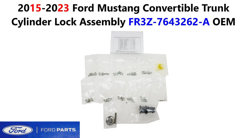 Trunk Cylinder Lock Assembly for Ford Mustang Convertible (2015–2023) FR3Z-7643262-A