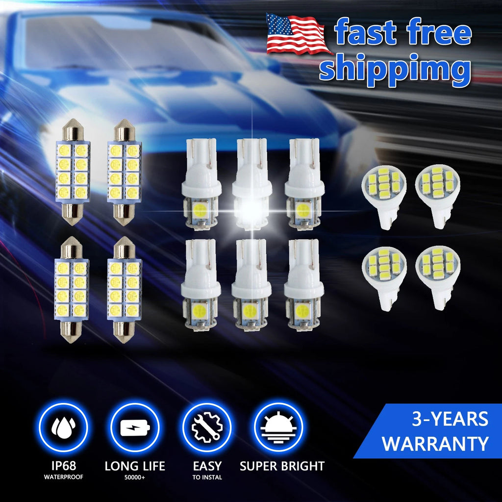 14x White Interior LED Light Package Kit for Ford F150 (1998–2016)