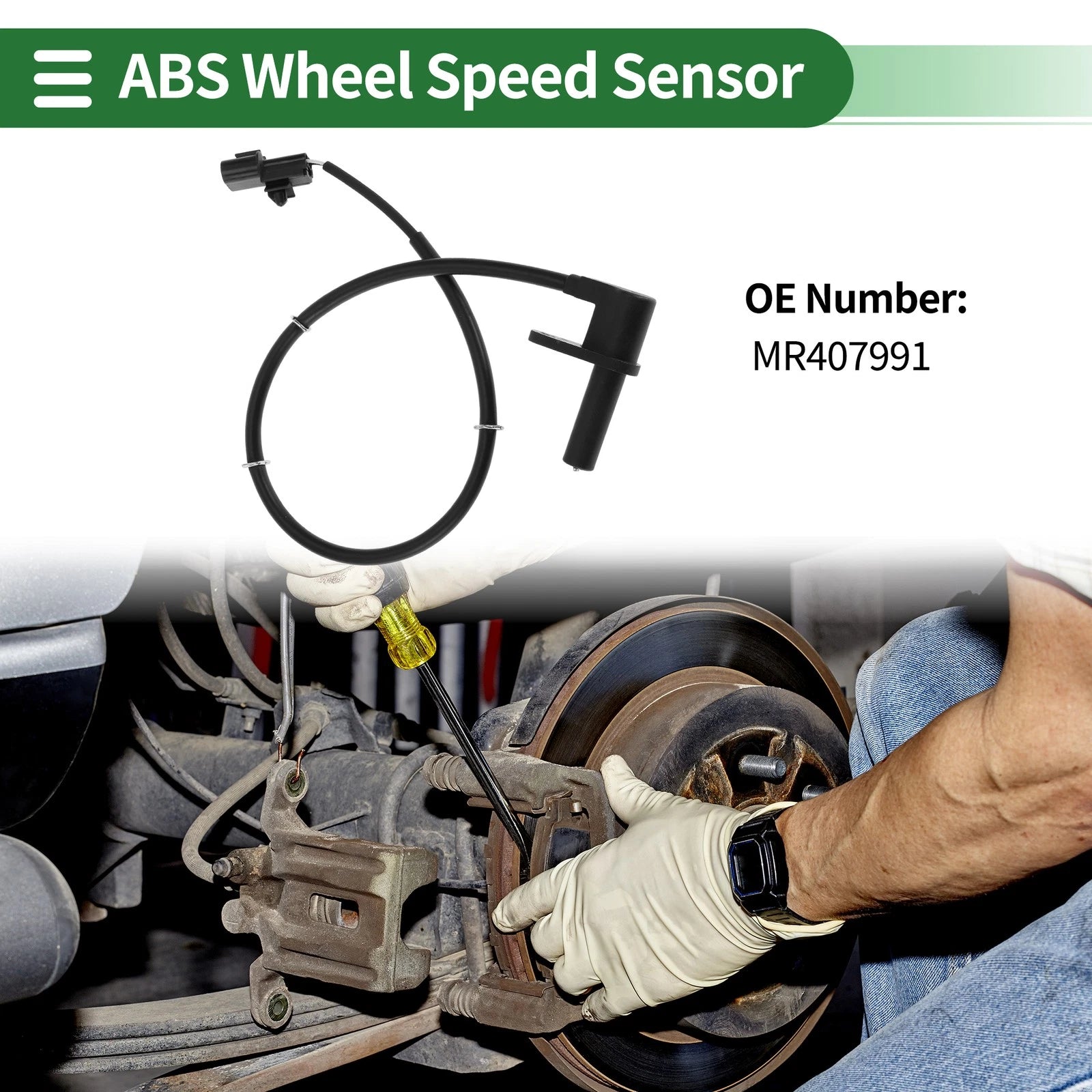 ABS Wheel Speed Sensor No.MR407991 for Mitsubishi Space Runner (1991–1998)