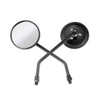 Set of 2 Black Round Rearview Side Mirrors 10mm for Honda Suzuki Yamaha Kawasaki