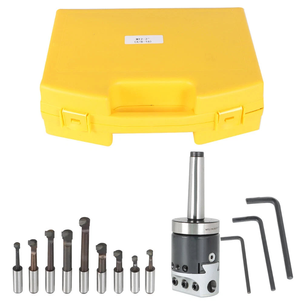9PCS Boring Bar Set with 1/2" Shank for MT2 Shank (USA)