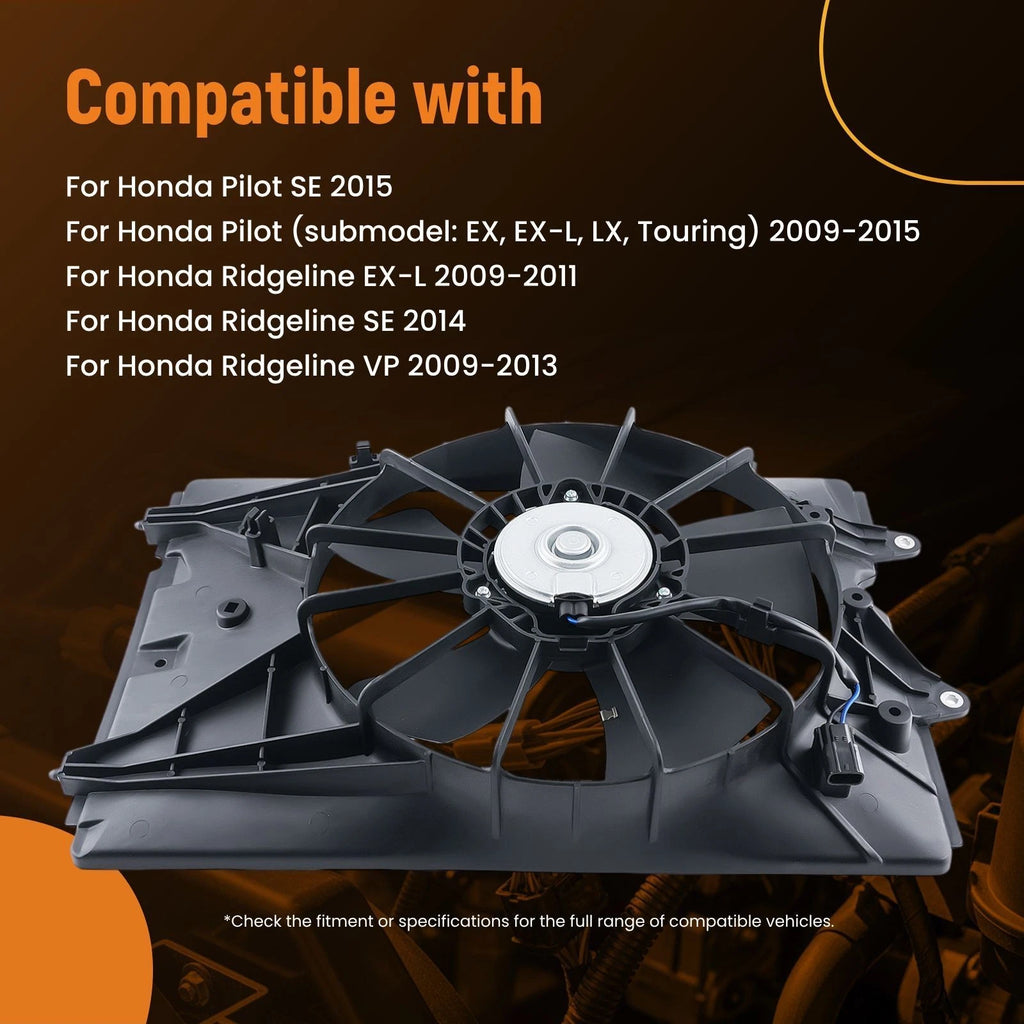 Radiator Cooling Fan Assembly for Honda Pilot/Ridgeline (2009–2015) 19030-RN0-A51