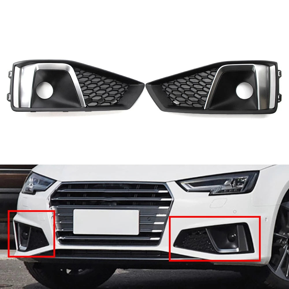Front Bumper Grille Fog Light Lamp Cover for Audi A4 B9 S4 (2018–2020)