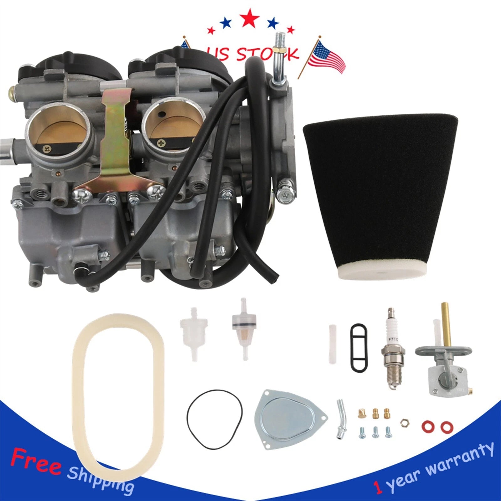 Carburetor & Fuel Valve Petcock for Yamaha Raptor 660R (2001–2005)
