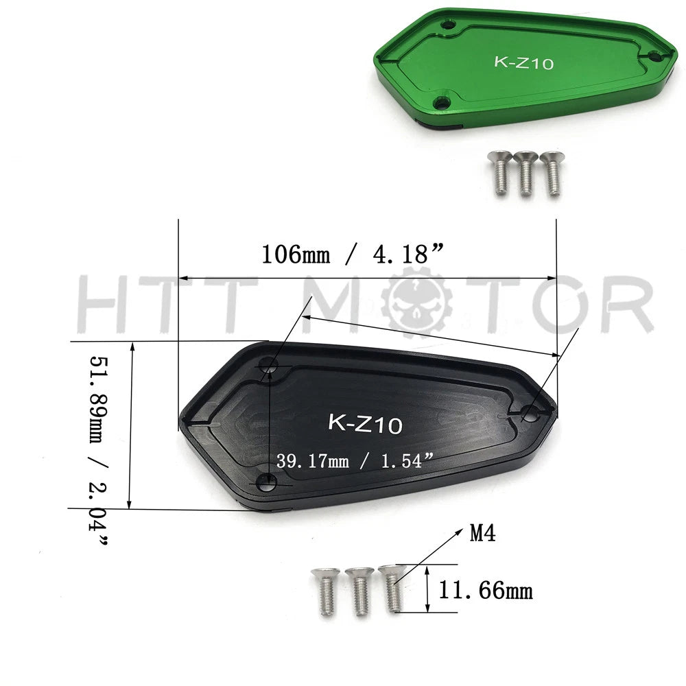 CNC Front Brake Fluid Reservoir Cover Cap for Kawasaki Z1000/Z750R/GTR1400 (2010–2018)