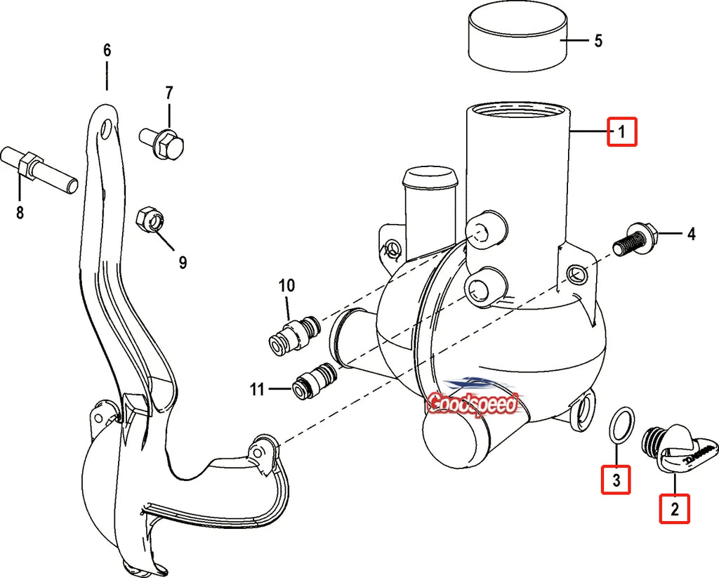 Water Distribution Housing 863631T1 for Mercury Mercruiser (Inboard/Sterndrive)