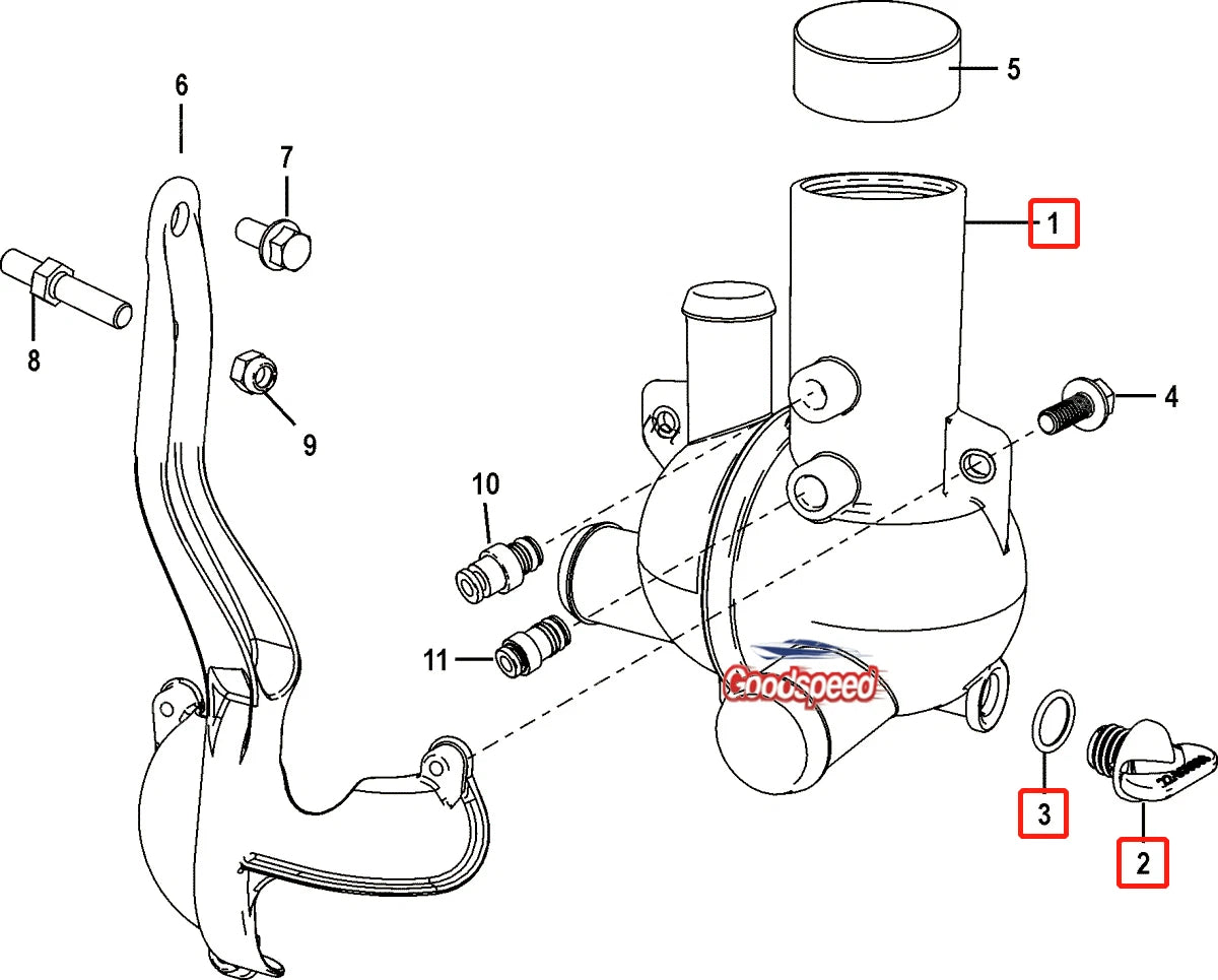 Water Distribution Housing 863631T1 for Mercury Mercruiser (Inboard/Sterndrive)