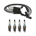 Denso 8mm Wire Set & 4 Iridium TT Spark Plugs for Mazda Tribute (2001–2008)