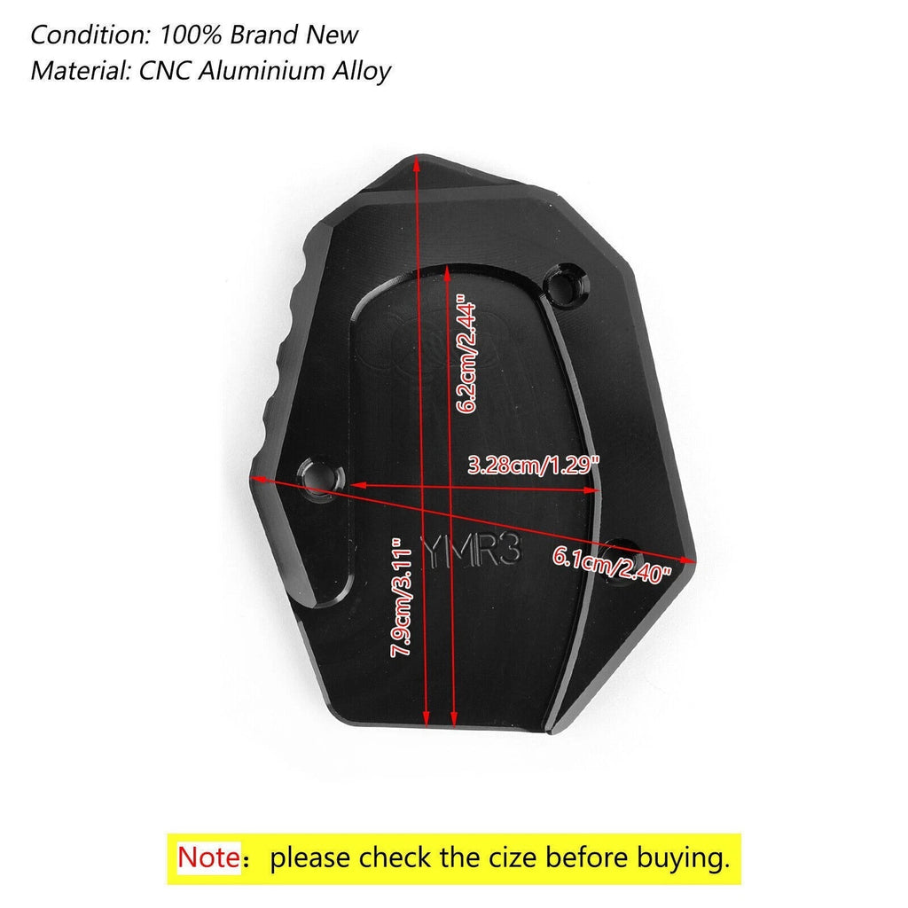 Side Stand Kickstand Enlarger Plate for Yamaha YZF R25 R3 MT-25 MT03 (2014–2019) Black