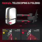2X Heated Towing Mirrors for Chevy Silverado 1500 2500 3500 HD (2014-2018)