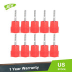 Set of 10 Carbide Square End Mills 1/8" Diameter 1-1/2" Length