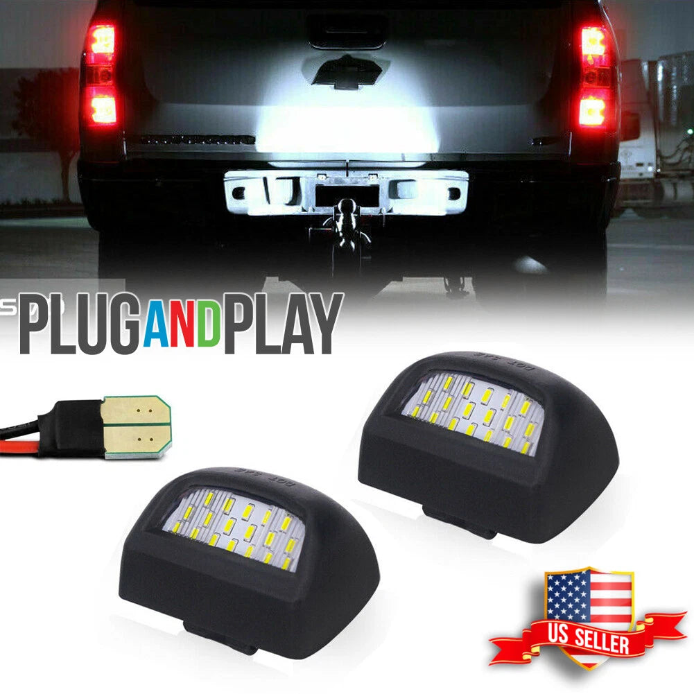 Full White LED License Plate Light Kit for GMC Sierra 1500 2500 3500 (2014–2023)