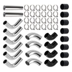 12pcs 2.5" Intercooler Piping Kit Universal + T-Bolt Clamps + Silicone Coupler