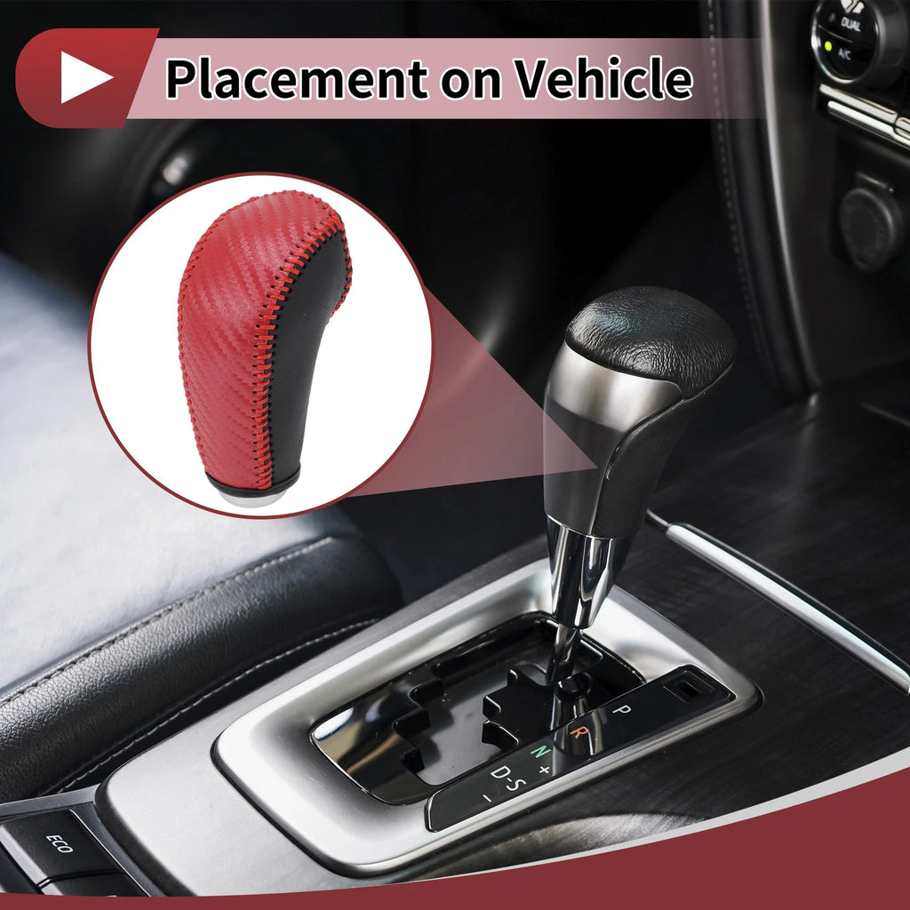 Gear Shift Knob Cover for Subaru Forester (2014–2017) Red Carbon Fiber