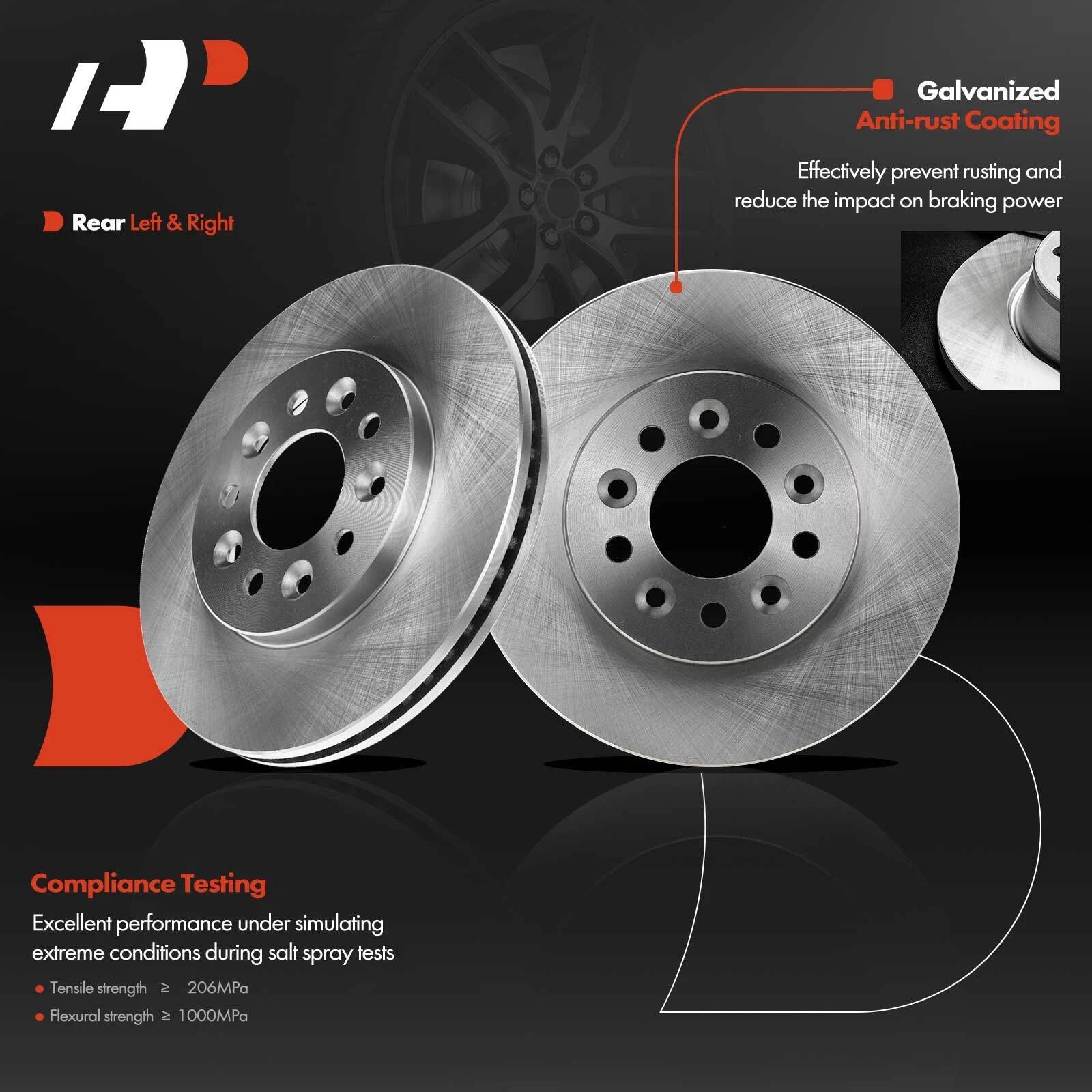 Front Brake Rotor, Pad & Caliper for Mercury Monterey, Ford Freestar (2004-2007)