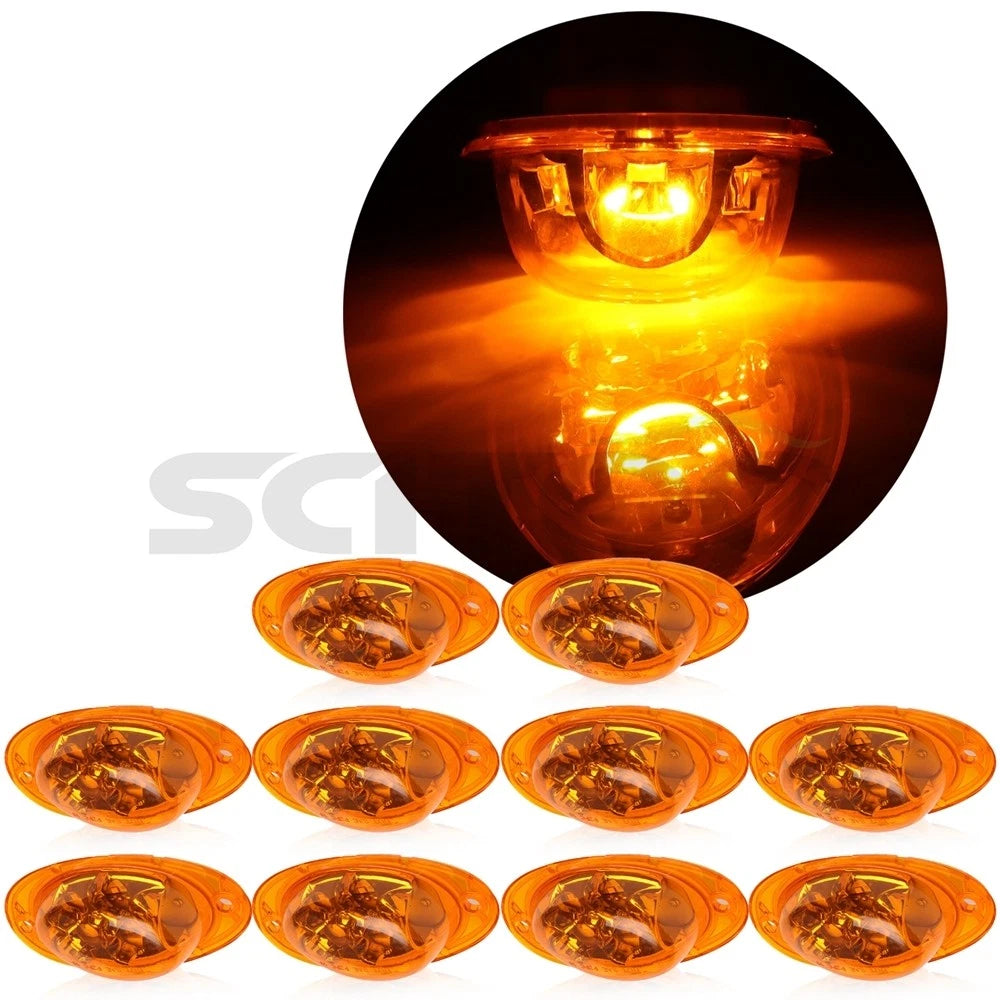 10x Amber 5LED Turn Signal Side Marker Lights for Freightliner Cascadia (2008–2014)