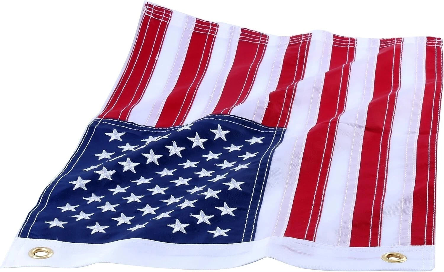 2X 12"×18" Embroidered American Flag for Indoor Outdoor Use