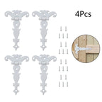 Set of 4 White Cabinet Butt Hinges for Jewelry Chest Toolbox