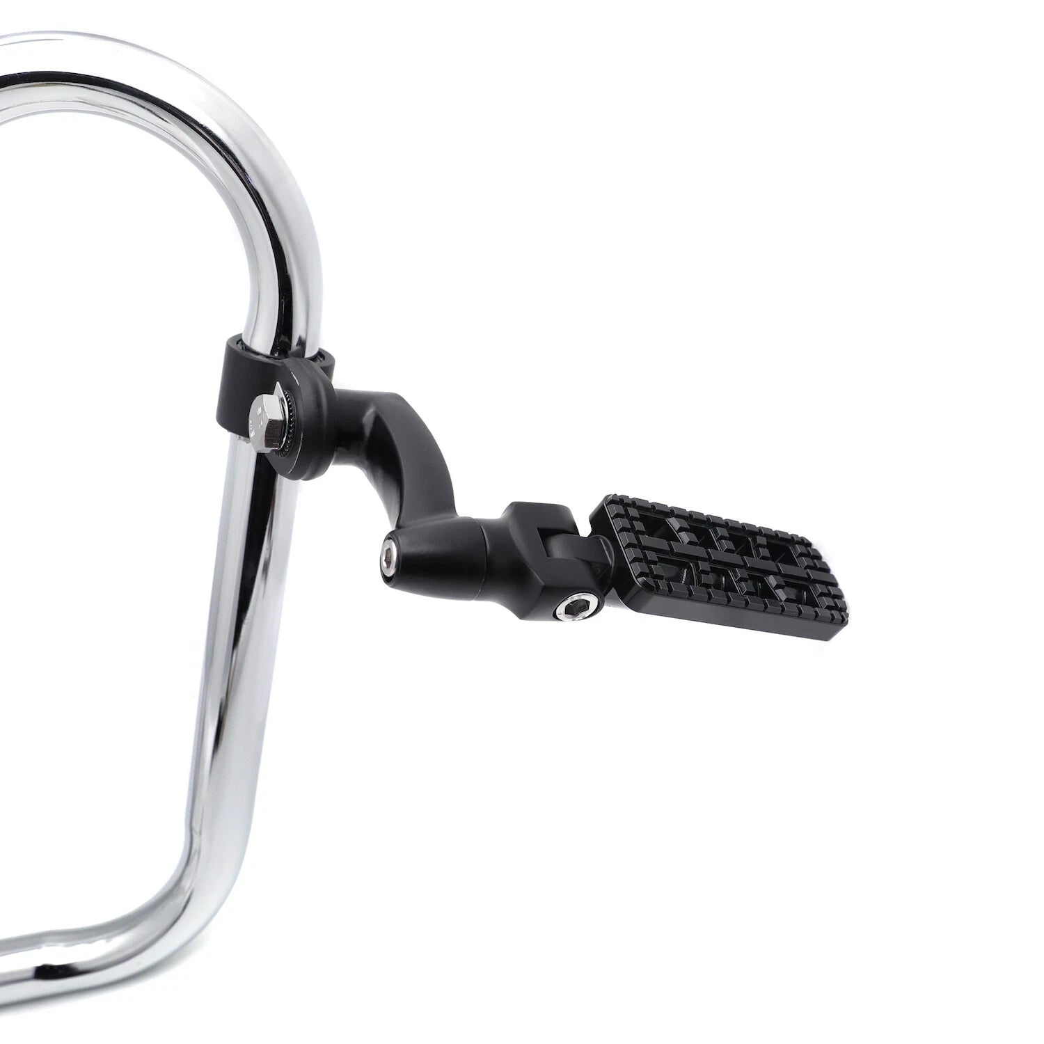 Black Dominator FootPeg 1.25" with Arched Mounting Bracket for Harley Softail