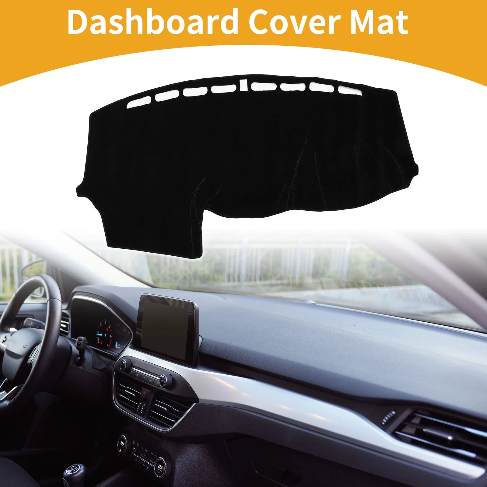 Dashboard Cover for Ford Focus (2012–2018) Dash Mat Carpet Black