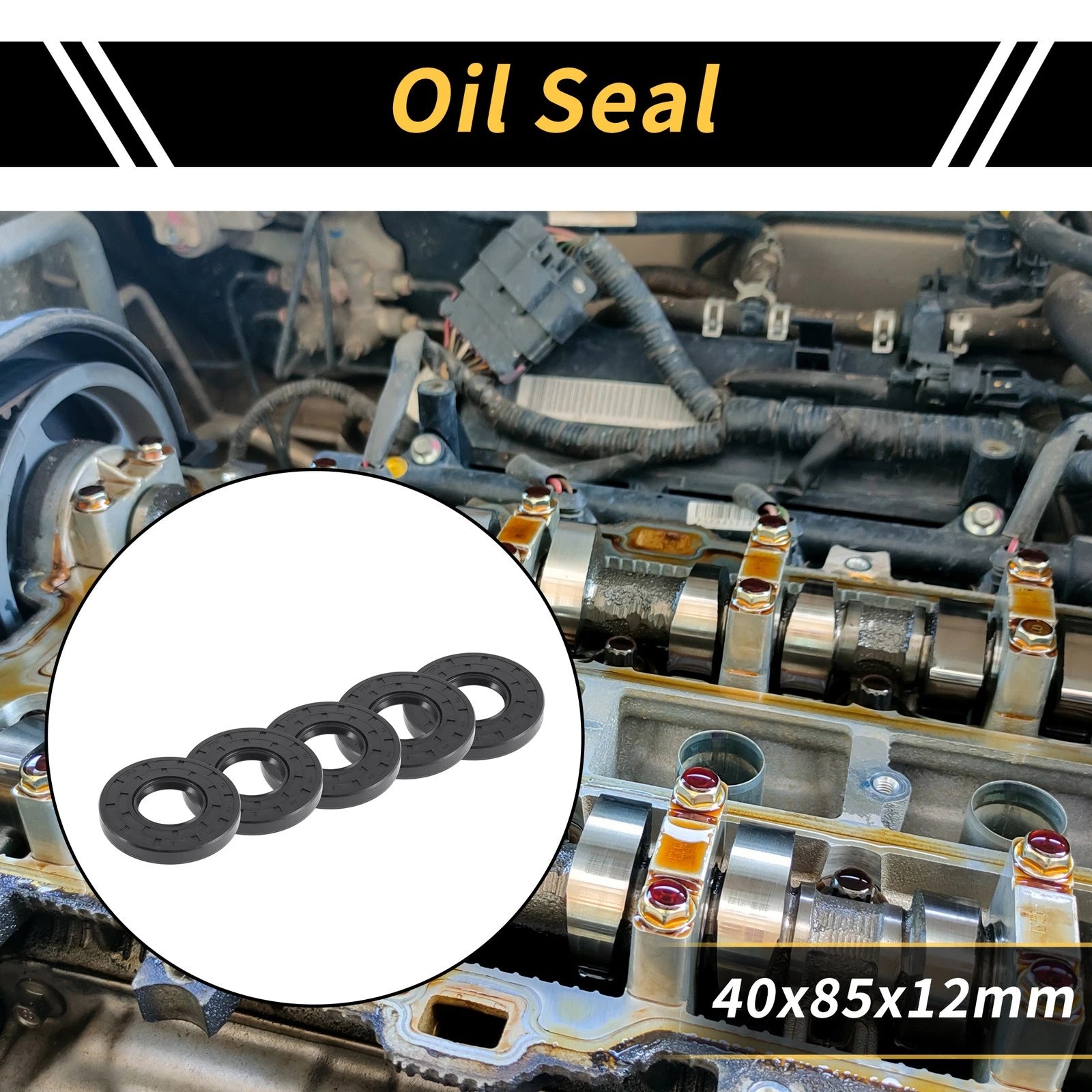 Set of 5 Oil Seal Rotary Shaft Seal NBR Rubber 40x85x12mm