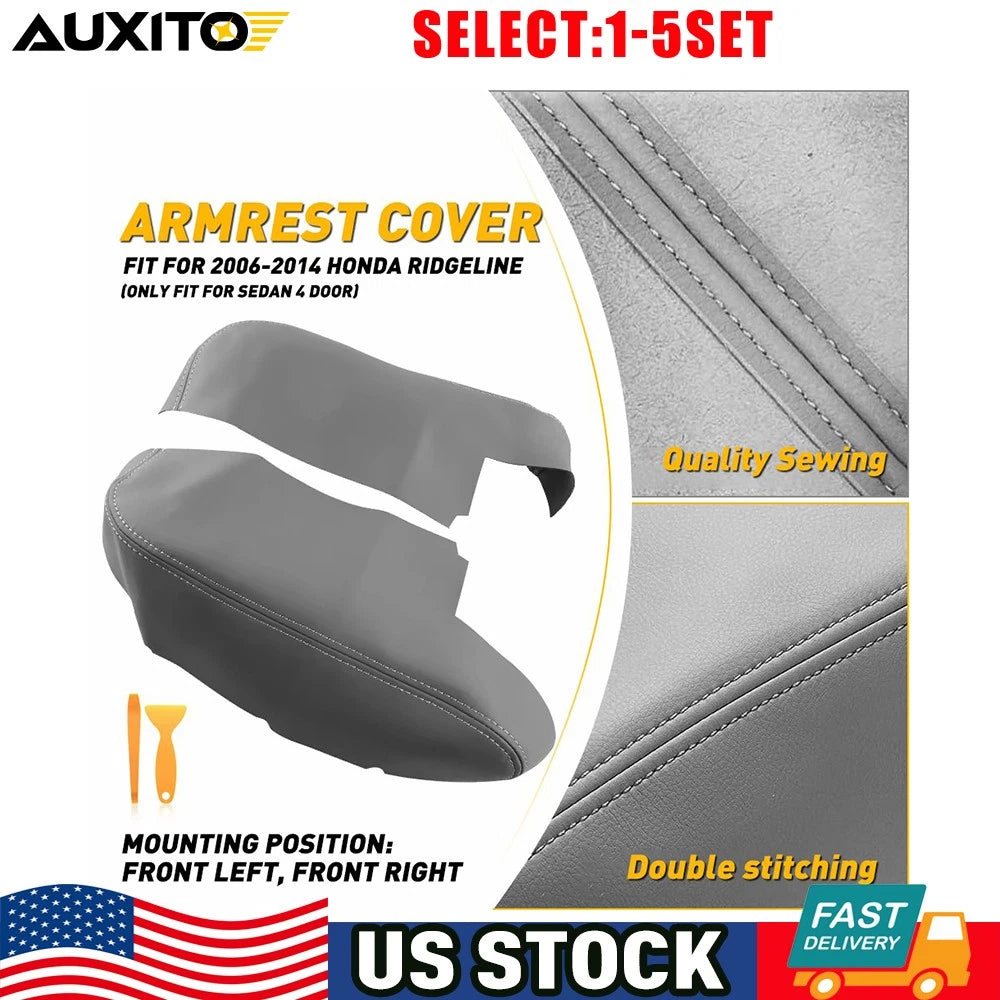 Front Door Armrest Cover for Honda Ridgeline (2006–2014) Leather Gray