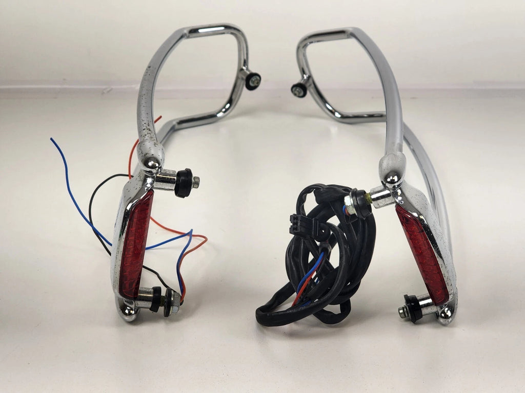 Set of 2 Air Wing Saddlebag Lid Top Rail Red LED Tail Lights for Harley (2014–2020)