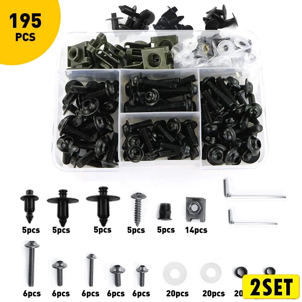 Set of 2 Fairing Aluminium Bolts Screw Kit for Kawasaki Ninja ZX6R ZX9R (1998–2003)