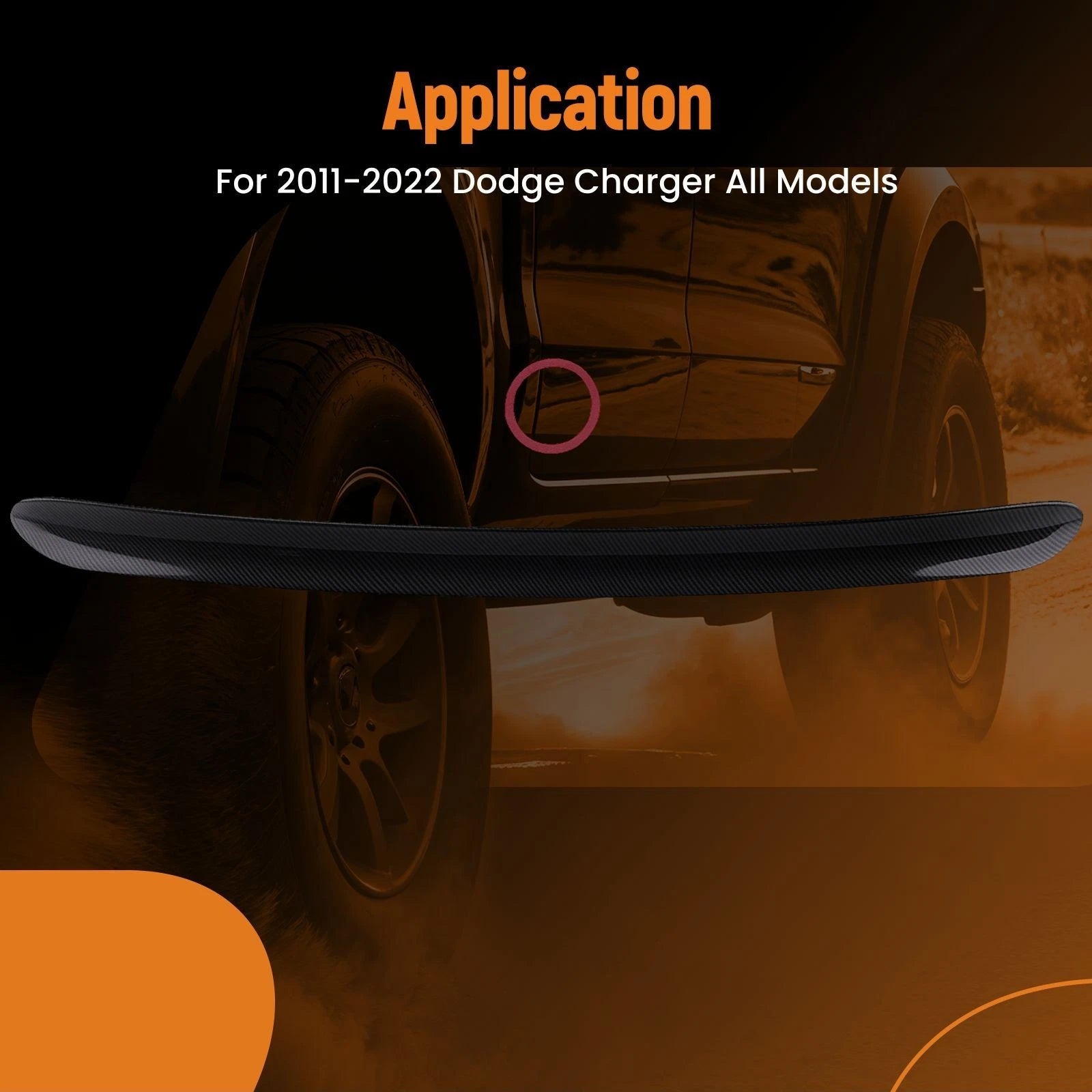 Carbon Black Upper Spoiler for Dodge Charger (2011–2022) Rear Window Wing