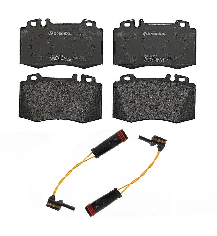 Set of 4 Brembo Front Low-Met Brake Disc Pads & Sensors for Benz W203 W220 C215 C209