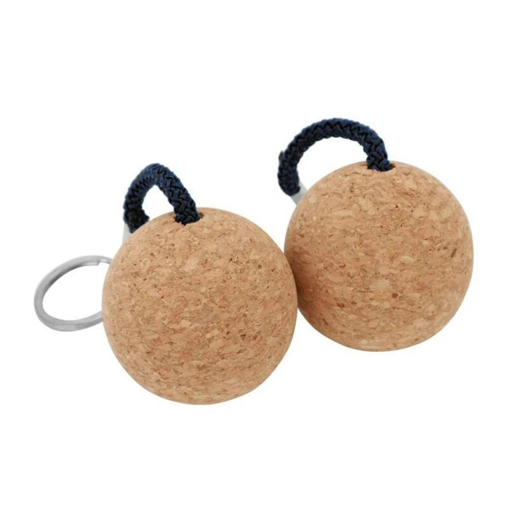 Floating Cork Ball Keychain for Sailing Boat (2x 50mm Blue/Black)