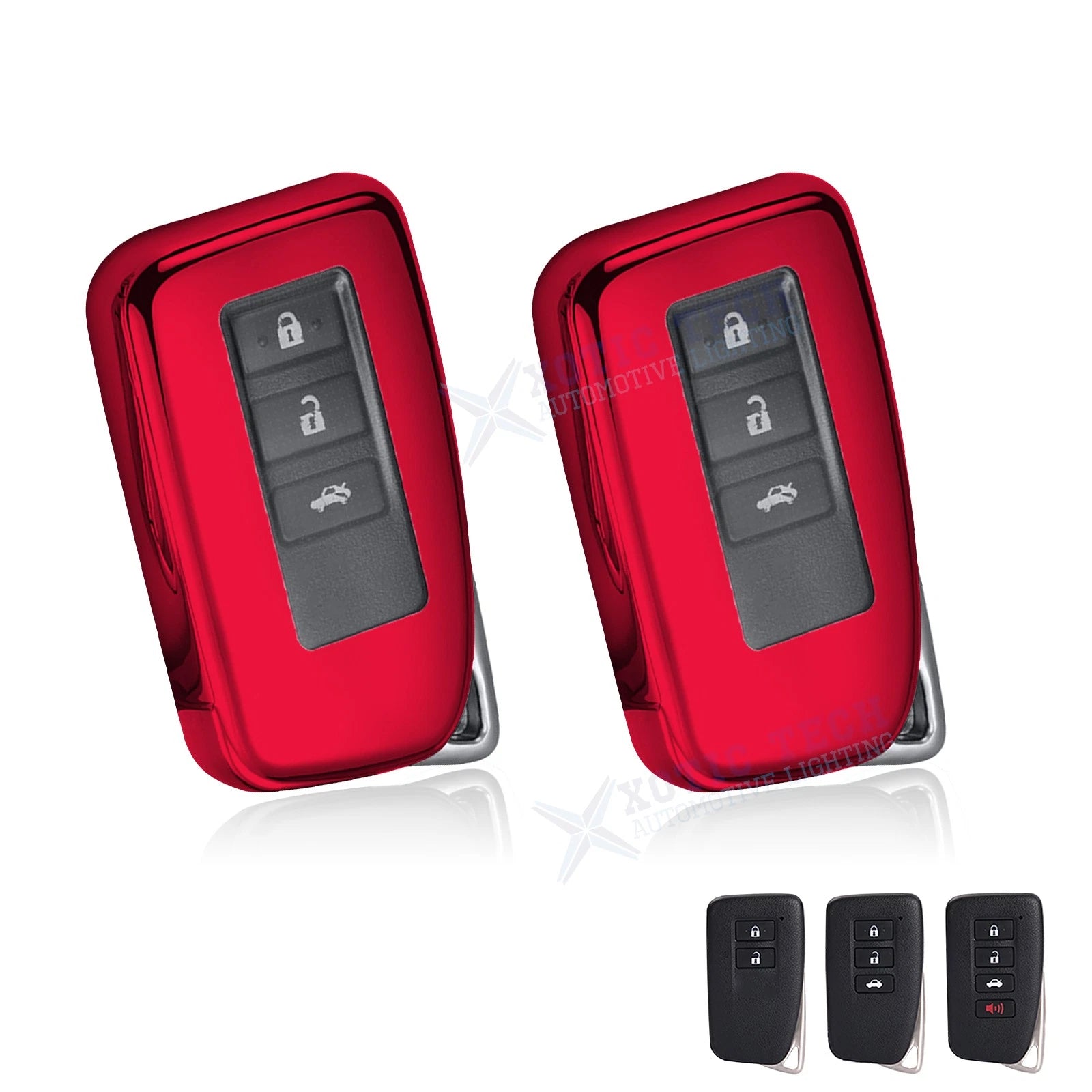 Red Glossy TPU Smart Key Cover Case for Lexus IS GS LS ES NX (—)
