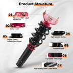 Coilovers for Mazda 3 (2004–2009) Adjustable Height Struts Shock Suspension