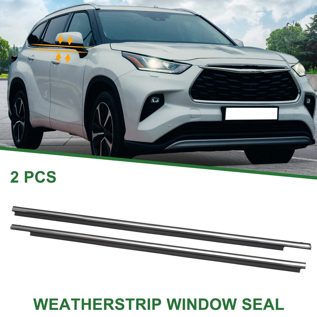 2X Front Left & Right Weatherstrip Window Seal No.757200E060 for Toyota