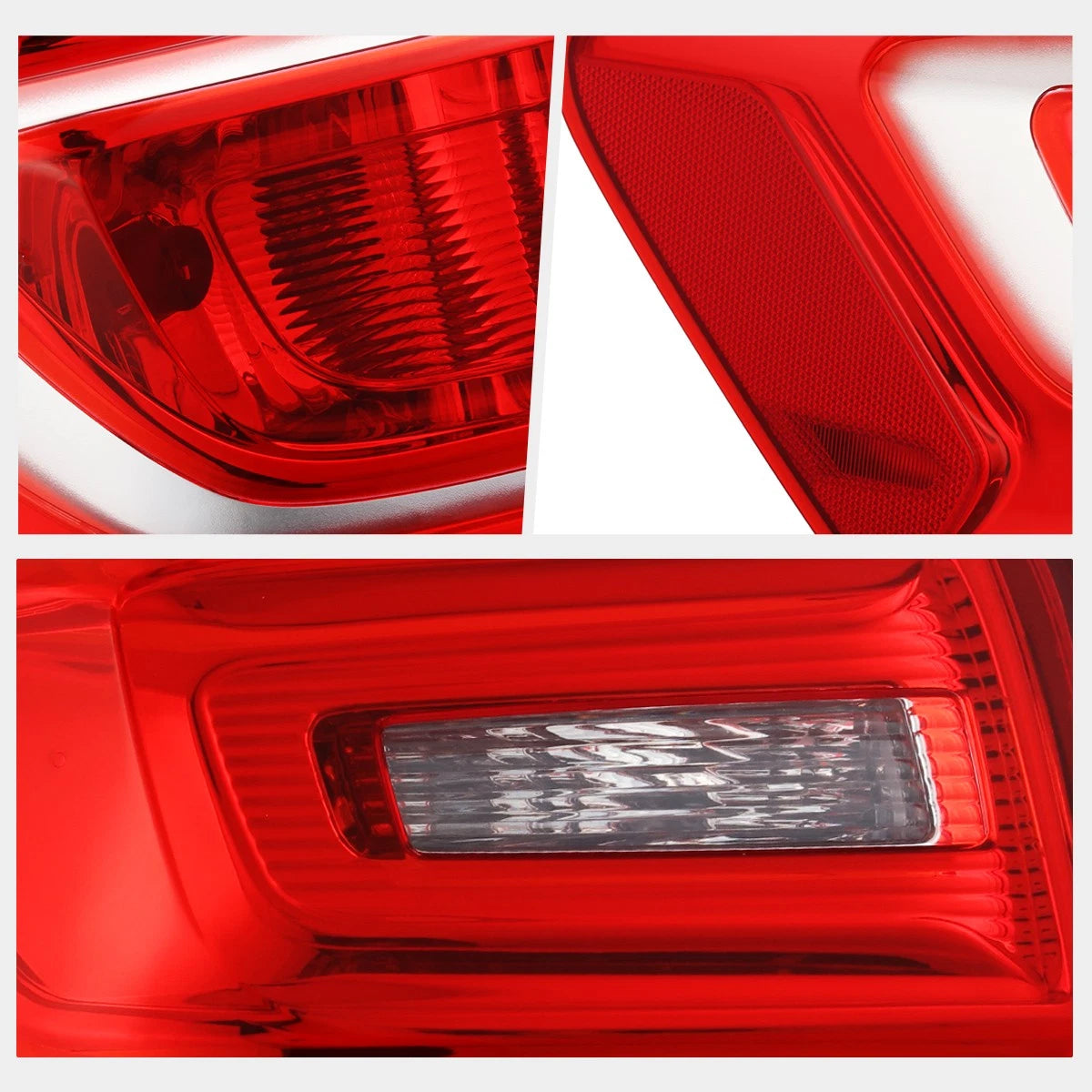 Tail Brake Light for Chevy Equinox (2016–2017) OE Style Red/Clear Chrome Housing