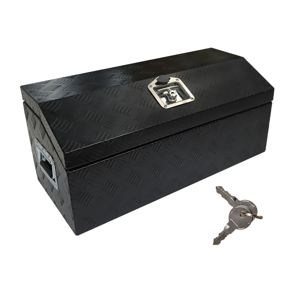 30" x 13" Black Aluminum Tool Box for Pickup Trailer (Fits Most Models)