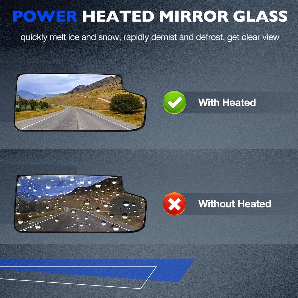 Passenger Right Side Lower Mirror Glass for Chevy Silverado GMC (2014-2017)