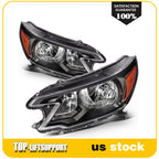 2X Black Headlight Assembly for Honda CR-V (2012–2014)