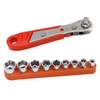Ratchet Wrench Set for Narrow Space Repairs (Chrome Vanadium Steel)