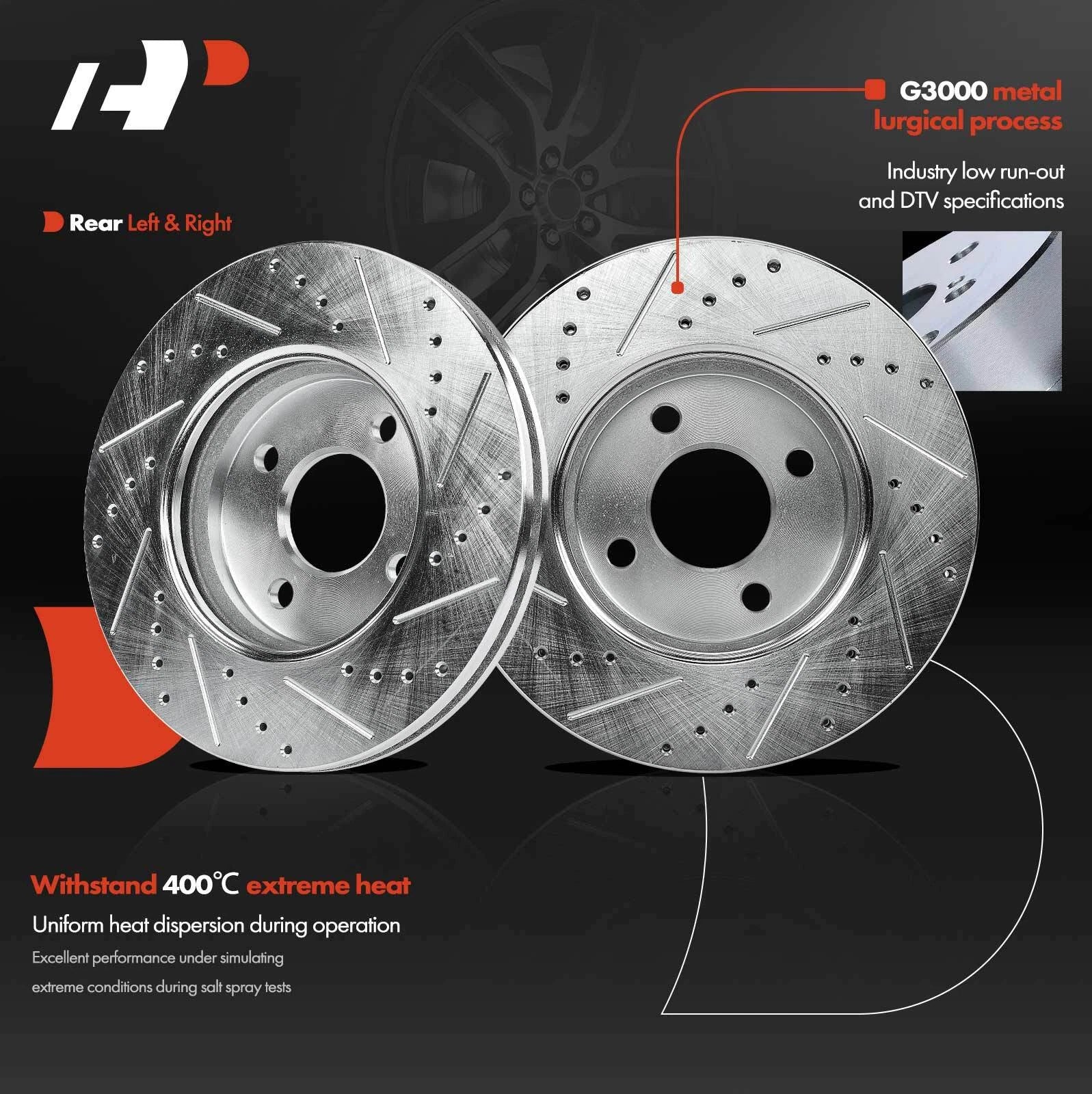 Drilled Brake Rotors & Ceramic Pads for Chevrolet Cobalt (2005–2010)