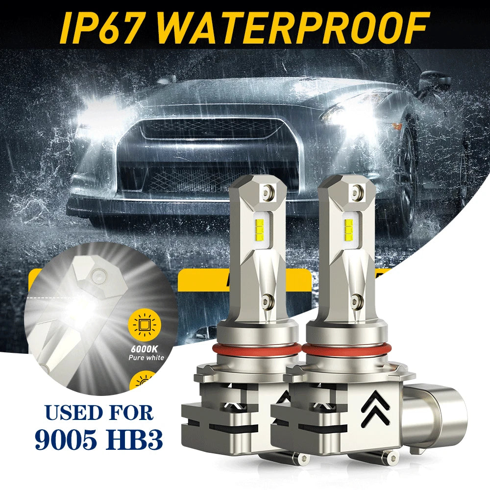 9005 HB3 LED Headlight Bulbs for High Beam (Extremely Bright, 52W, 12000LM, 6000K)