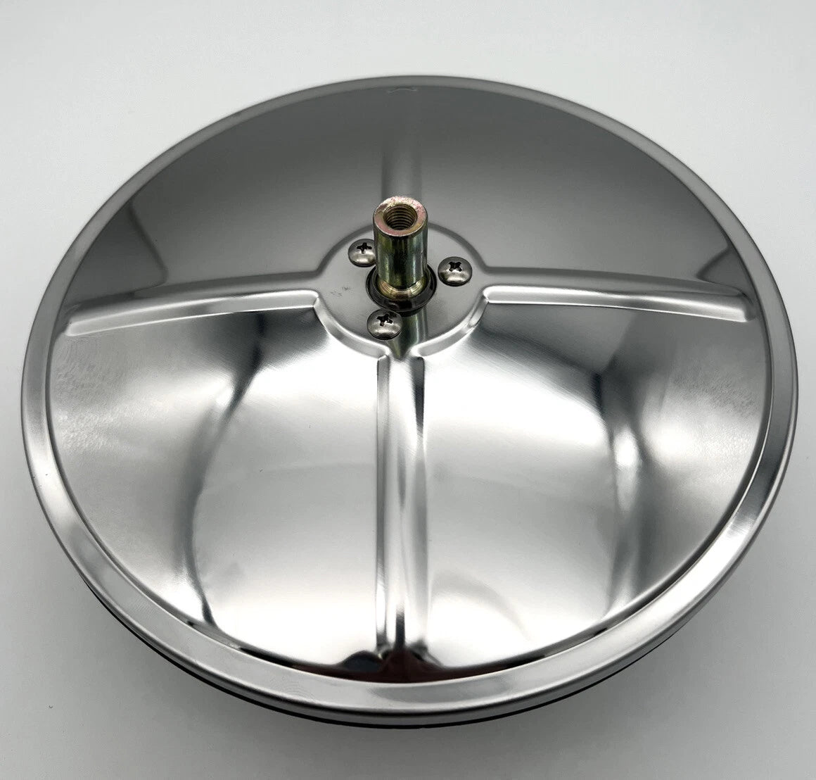 Ribbed Stainless Fisheye Convex Mirror with Center Stud for Universal